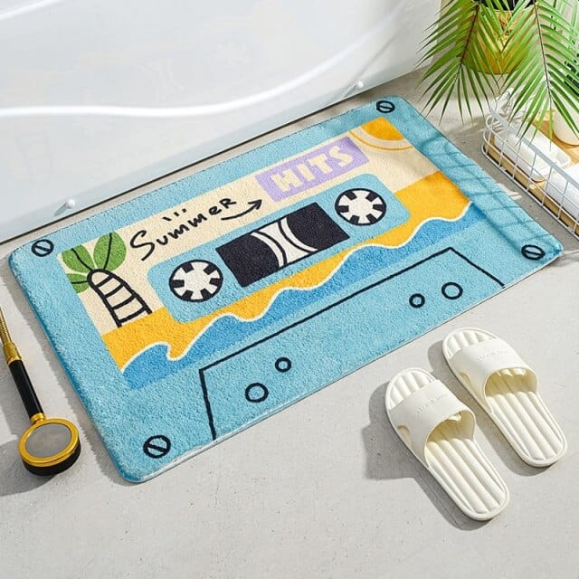 Music Tape Bath Mat Blackbrdstore
