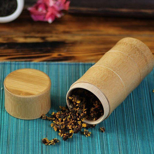 Natural Bamboo Canister Blackbrdstore