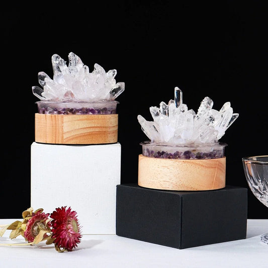 Natural Clear Quartz Crystal Lamp Blackbrdstore