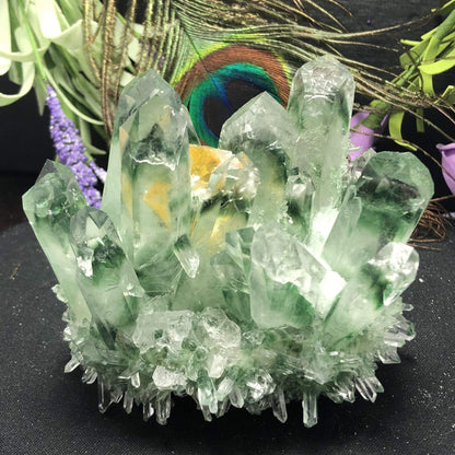 Natural Green Phantom Crystal Blackbrdstore