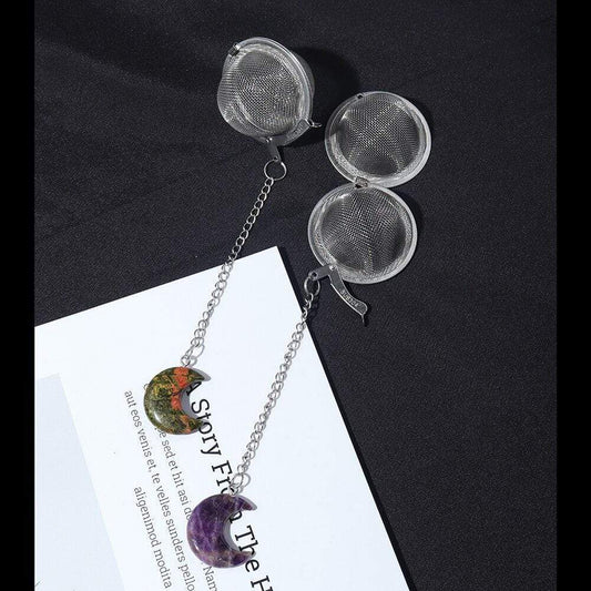 Natural Moon Shaped Crystal Tea Filter Blackbrdstore