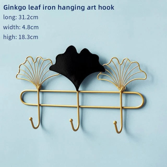 Nordic Metal Iron Leaf Hook Blackbrdstore