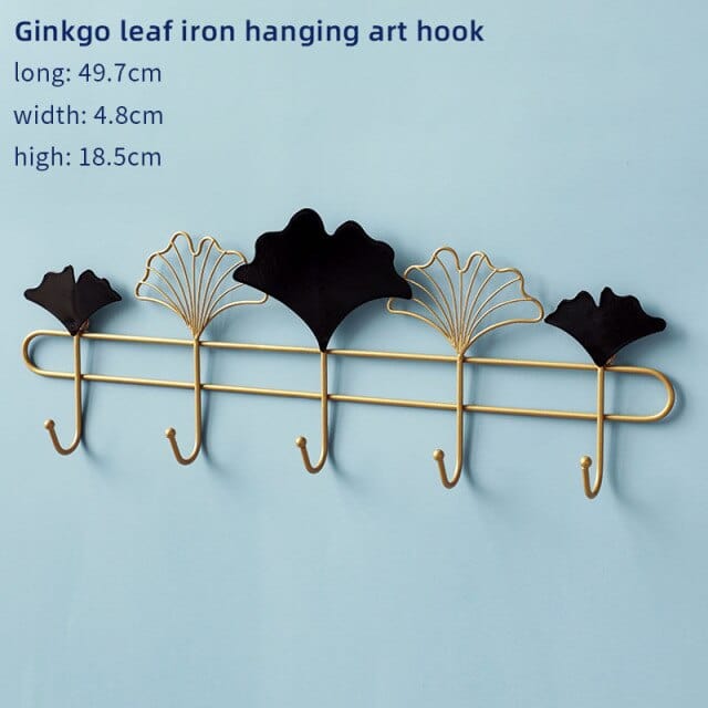 Nordic Metal Iron Leaf Hook Blackbrdstore