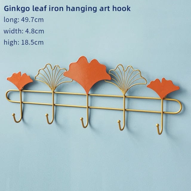 Nordic Metal Iron Leaf Hook Blackbrdstore