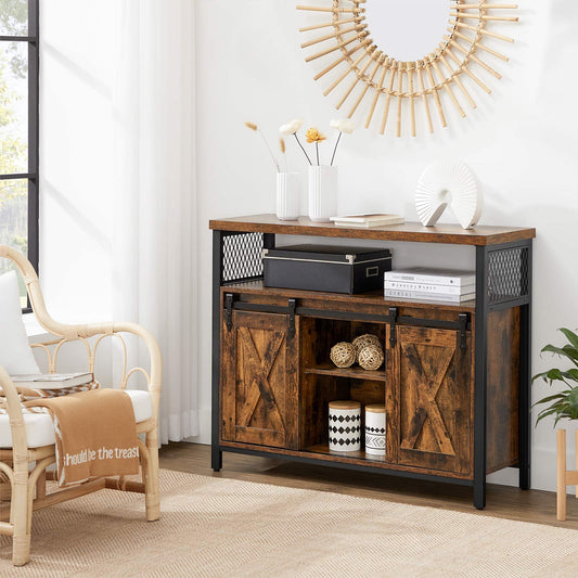 Oswald Buffet Table with Adjustable Shelf Blackbrdstore