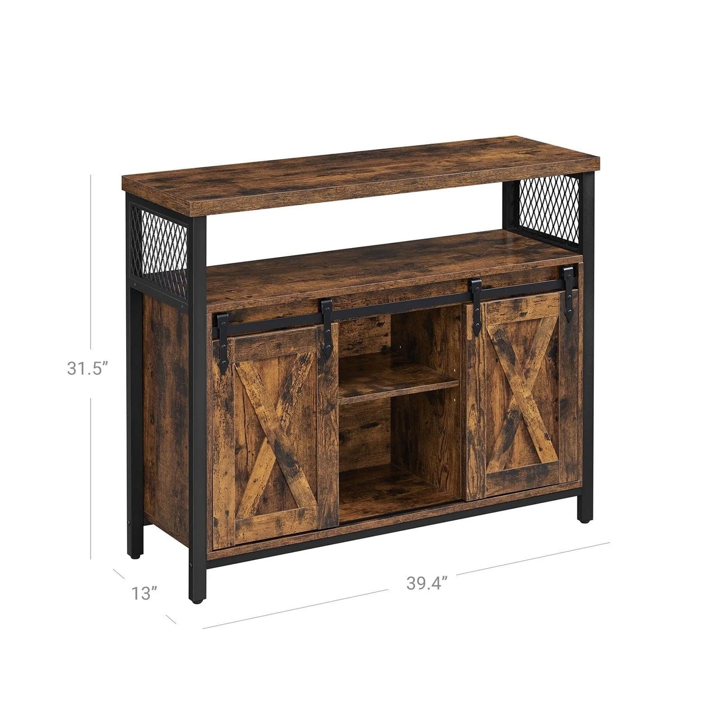 Oswald Buffet Table with Adjustable Shelf Blackbrdstore
