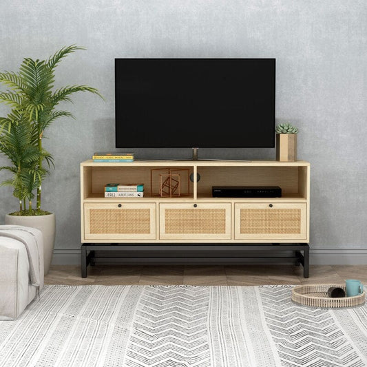 Ozius 47'' Rattan Console Blackbrdstore