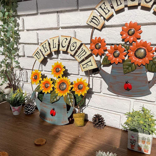 Pastoral Metal Sunflower Garden Accent Blackbrdstore