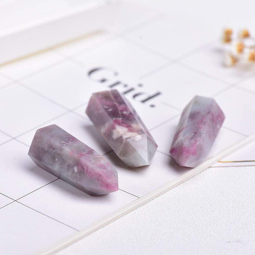 Plum Blossom Tourmaline Crystal Point Blackbrdstore