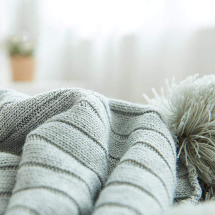 Pom Pom Blanket Blackbrdstore