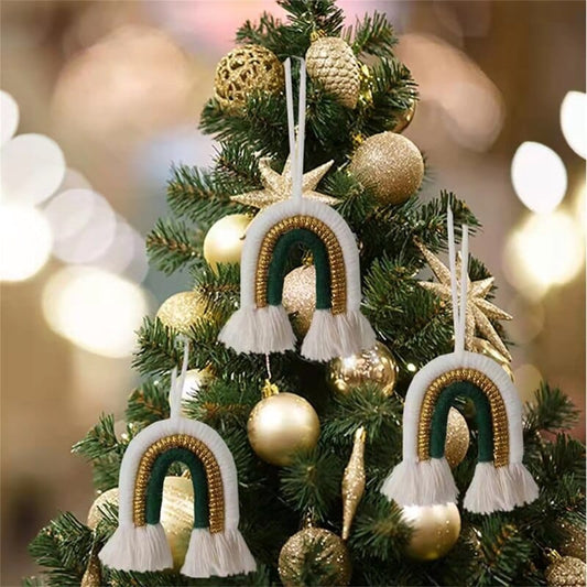 Rainbow Macrame Christmas Tree Decor Blackbrdstore