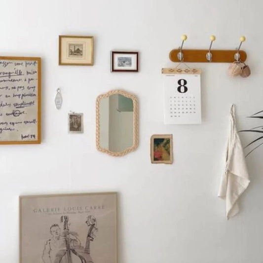 Rattan Woven Accent Mirror Blackbrdstore