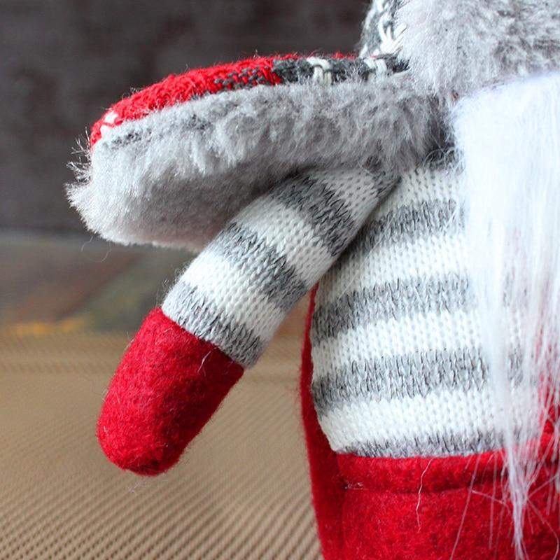 Red and Gray Striped Santa Gnome Blackbrdstore