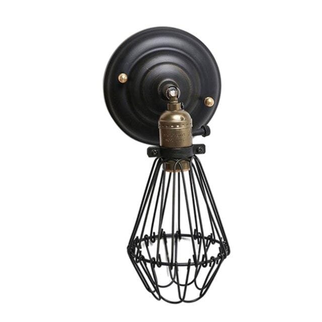 Rust Metal Cage Sconce Lamp Blackbrdstore