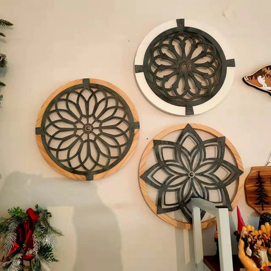 Rustic Heritage Round Wall Art Blackbrdstore