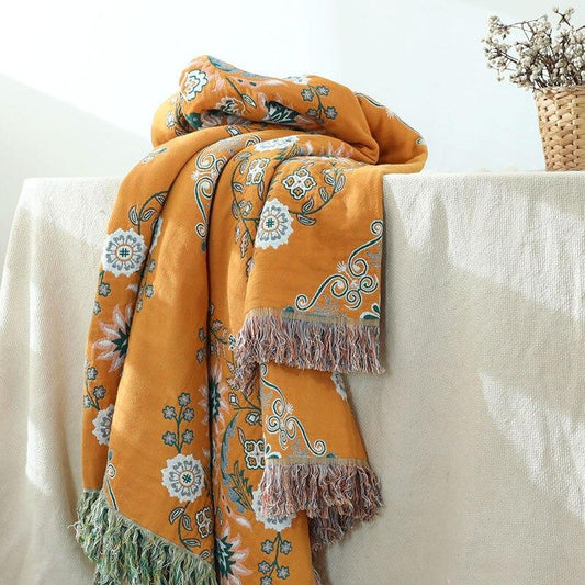 Saffron Throw Blanket Blackbrdstore
