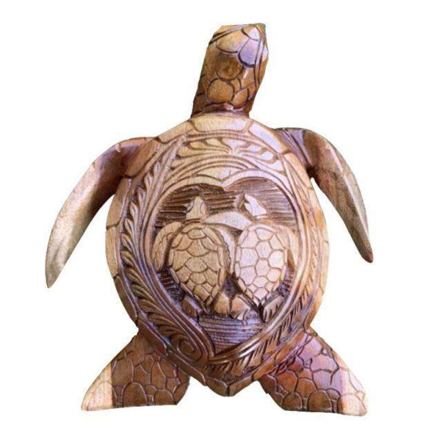 Sea Turtle Wood Figuirine Blackbrdstore