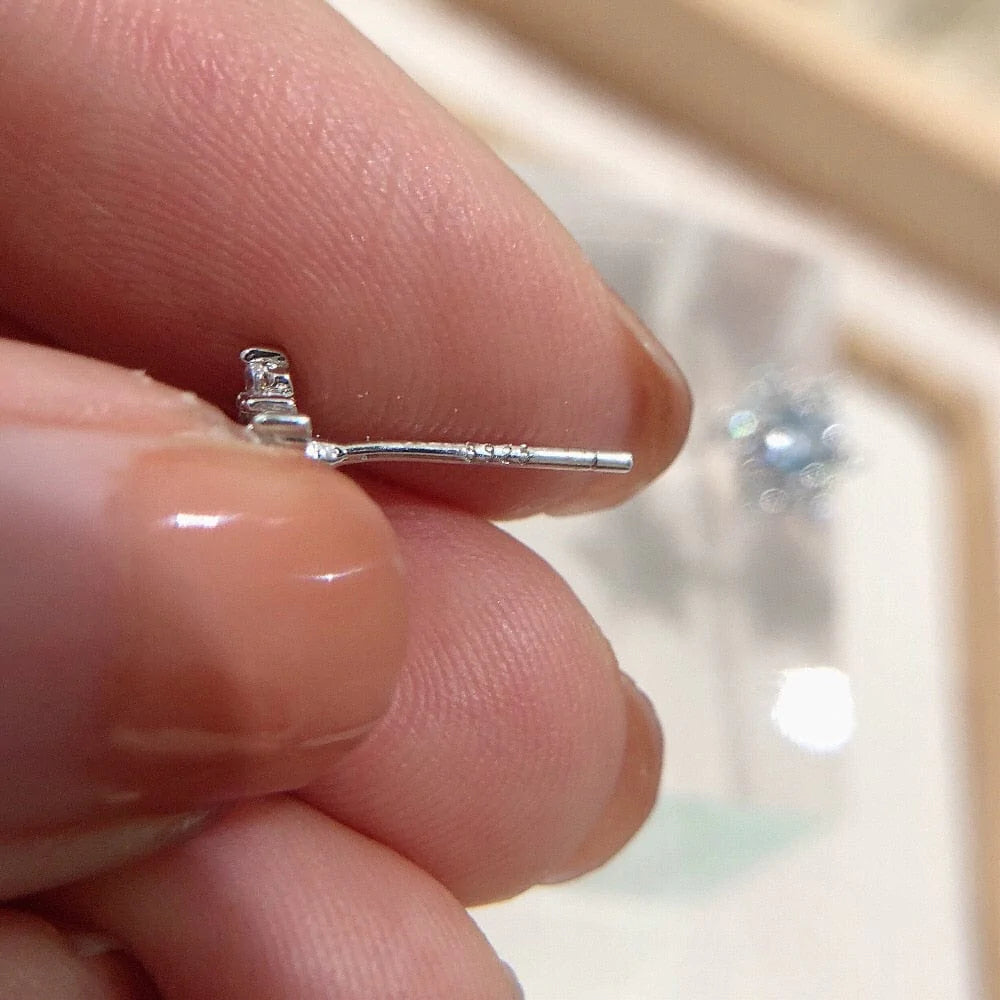 Snowflake Zircon Stud Earrings Blackbrdstore