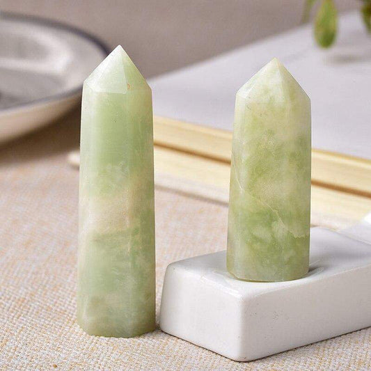 Snowflakes Jade Obelisk Quartz Blackbrdstore