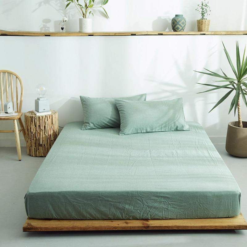 Teal Colour Cotton Fitted Bed Sheet - Duvet Covers and Fitted Bed Sheets