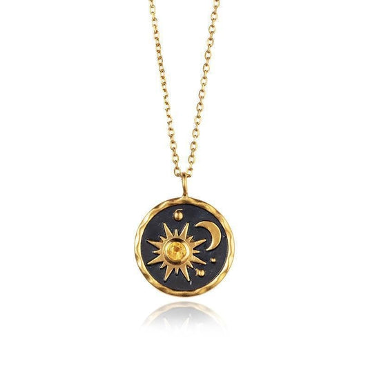 Sun and Moon Necklace Blackbrdstore