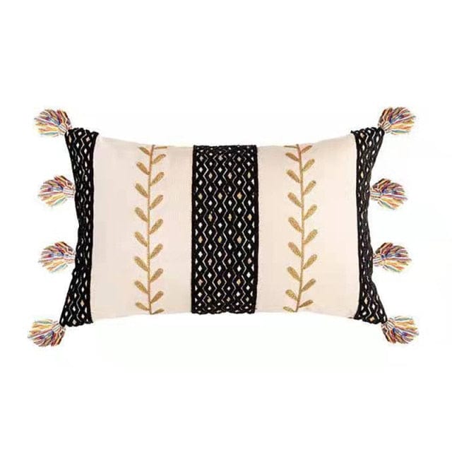 Textured-Tassel Pillowcase Blackbrdstore