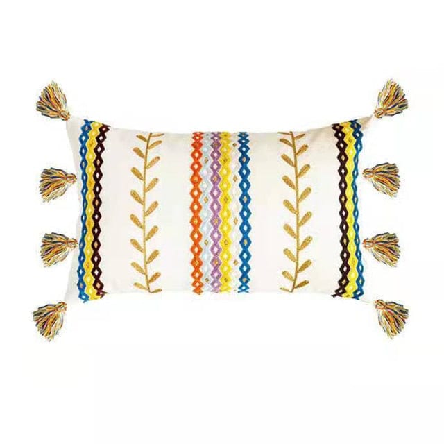 Textured-Tassel Pillowcase Blackbrdstore