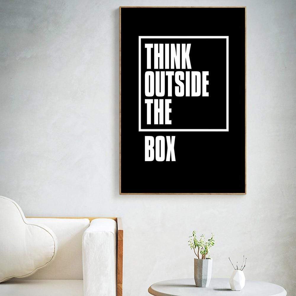 Think Outside The Box Canvas Wall Art Blackbrdstore