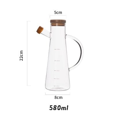 Transparent Glass Oil Bottle with Handle Blackbrdstore