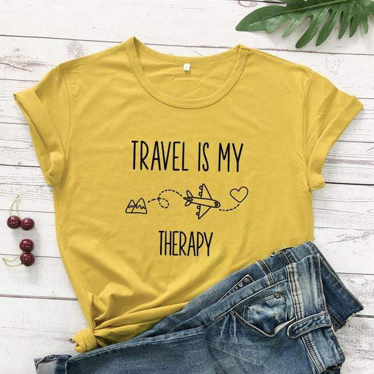 Travel Is My Therapy Graphic Tee Blackbrdstore