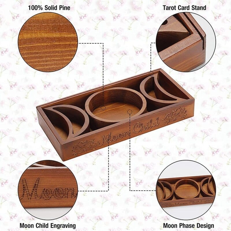 Triple Moon Altar Storage Box Blackbrdstore