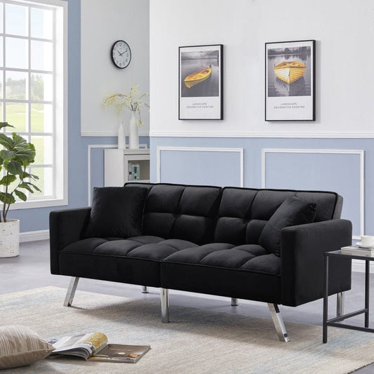 Velvet Sleeper Sofa Couch Blackbrdstore