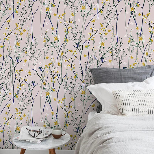 Vintage Floral Peel and Stick Wallpaper Blackbrdstore