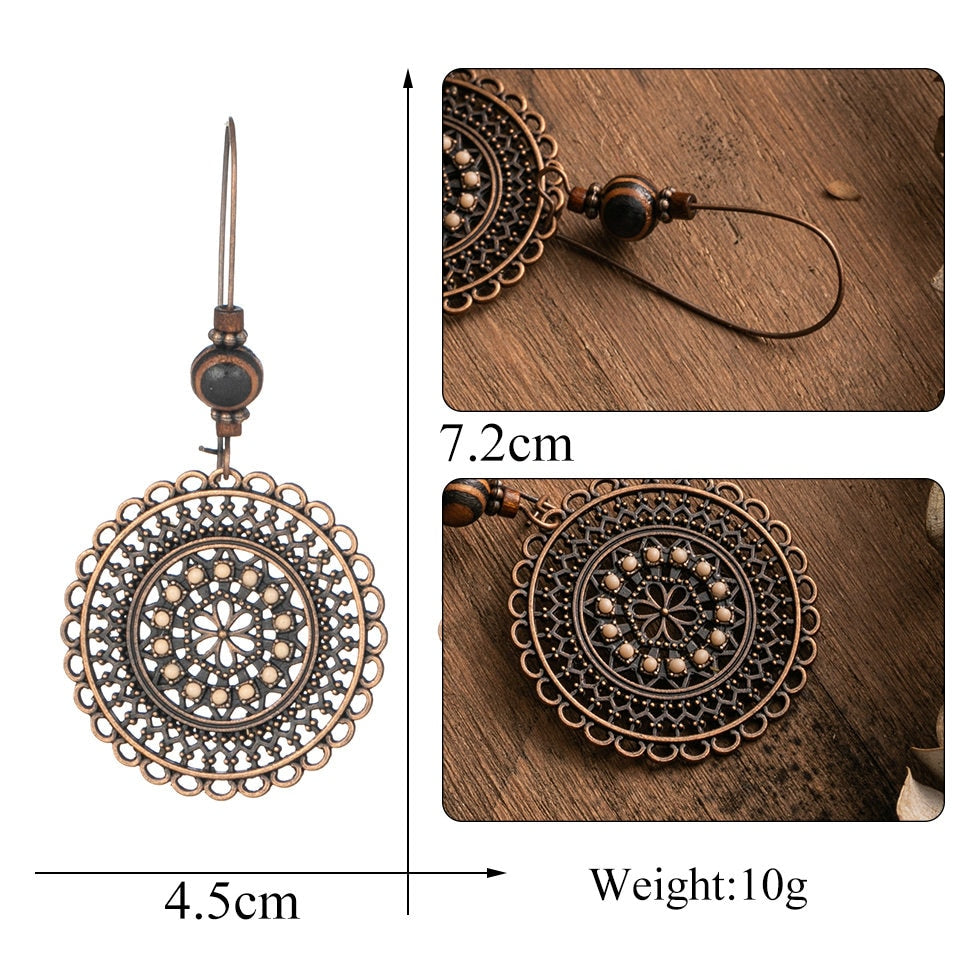 Vintage Hollow Ethnic Earrings Blackbrdstore