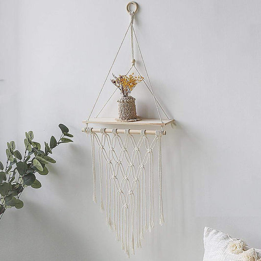 Wall Macrame Tapestry Shelf Blackbrdstore