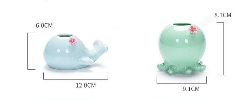 Whale & Octopus Flower Pot Blackbrdstore