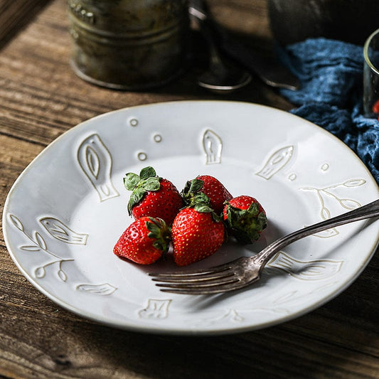 White Antique Plates Blackbrdstore