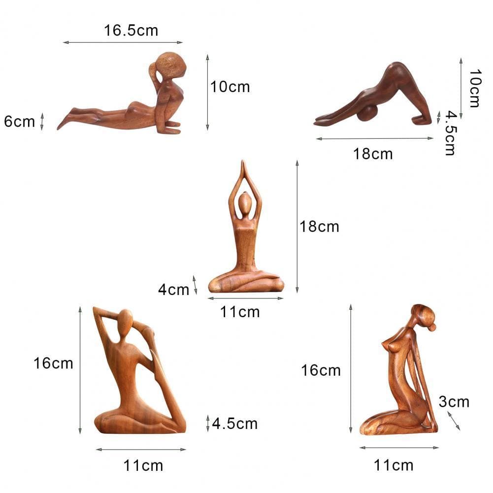 Yoga Pose Wood Figuirine Blackbrdstore