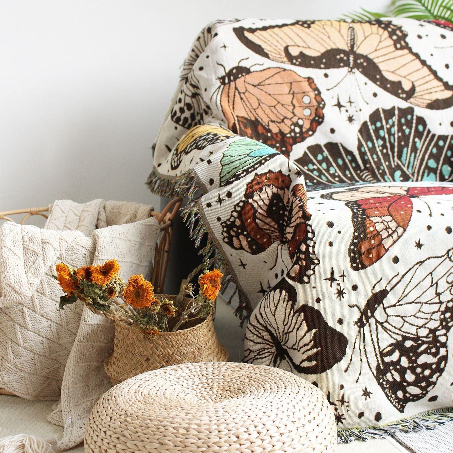 Blackbrdstore Butterfly Woven Throw Blanket