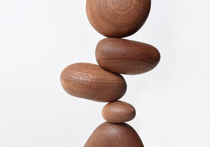Zen Wood Stone Shape Decor