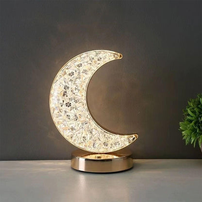 Crescent Moon Crystal Lamp