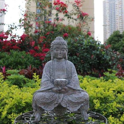 Zen Buddha Solar Statue