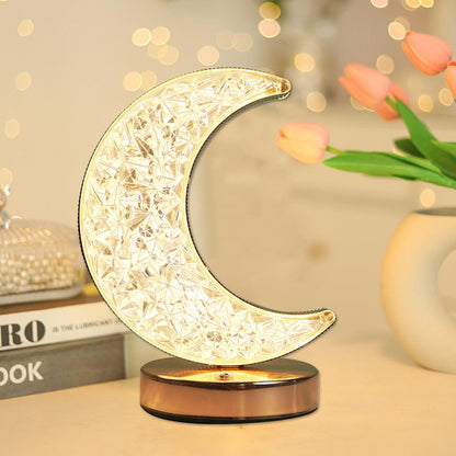 Crescent Moon Crystal Lamp