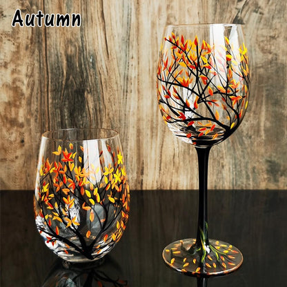 Four Seasons Trees Glass Cup