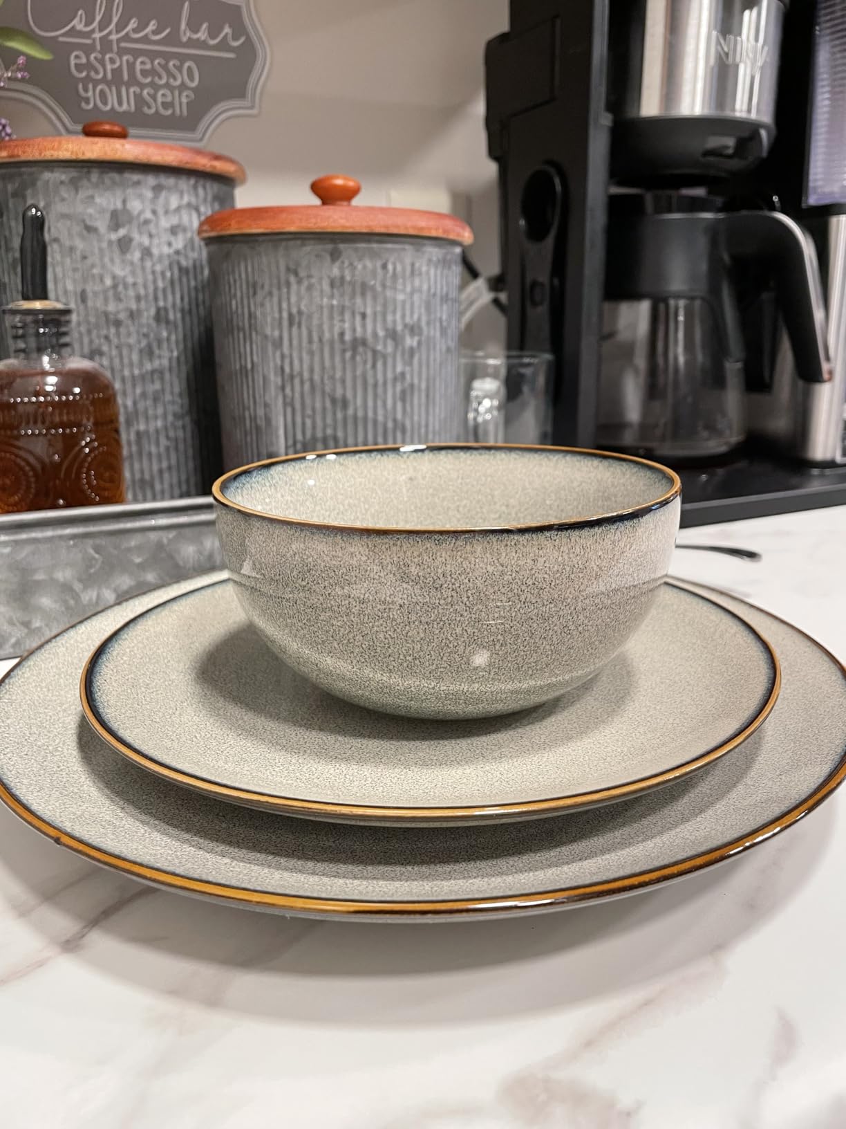Glazique Aura™ 12-Piece Stoneware Dinnerware Set