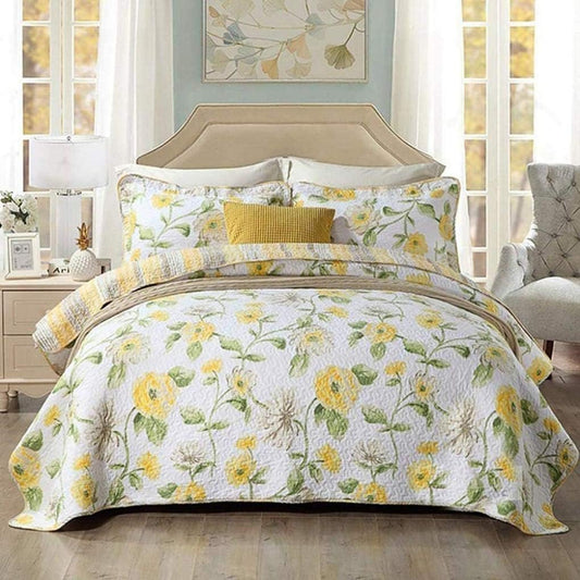 Yellow Flowers Quilt Set