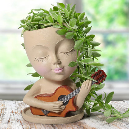 Guitar Lady Flowerpot