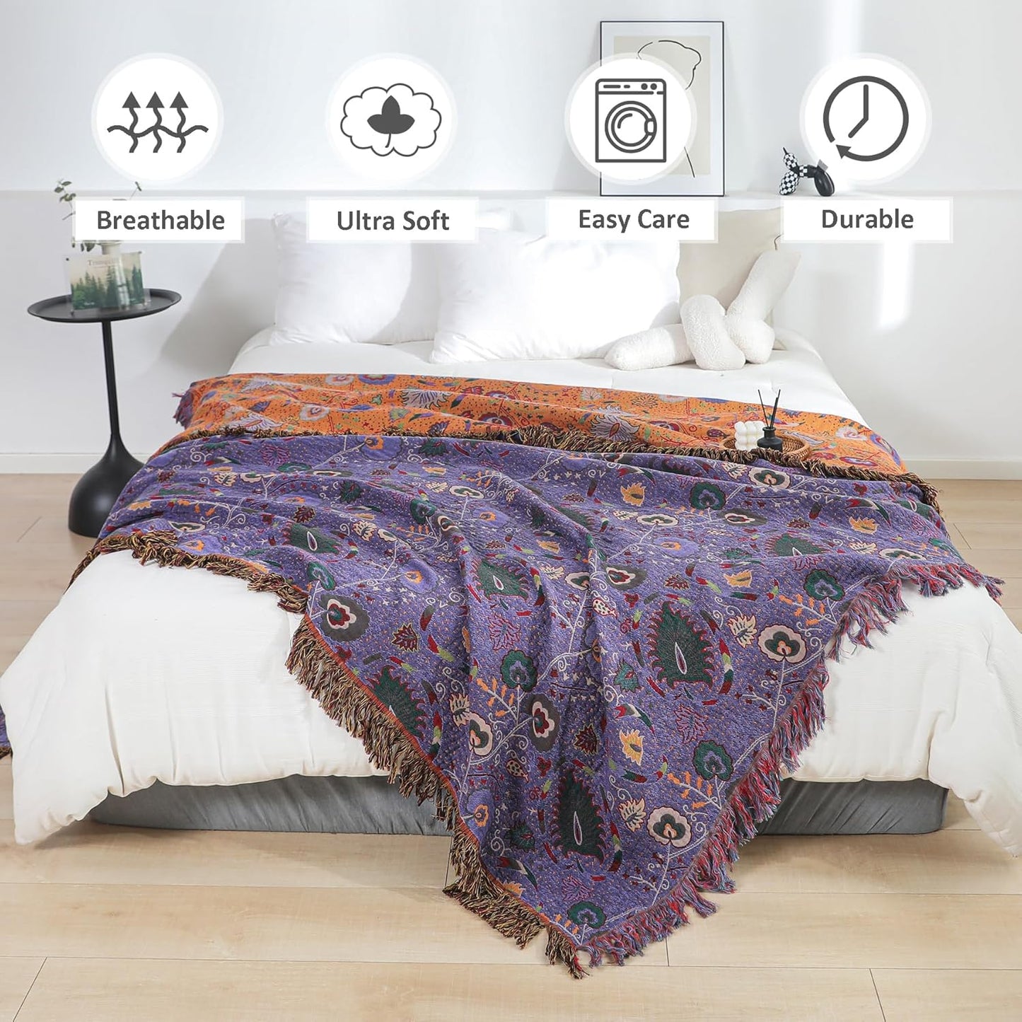 Mystic Marigold Tapestry Blanket