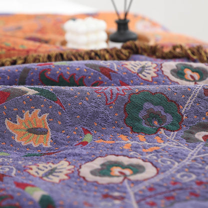 Mystic Marigold Tapestry Blanket