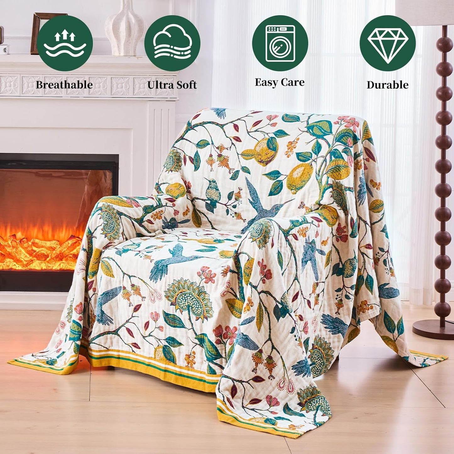 Verdant Aviary Blanket